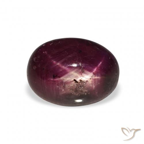 5.20ct Tiefviolettes Rot Sternrubin, Oval, Lichtundurchlässig