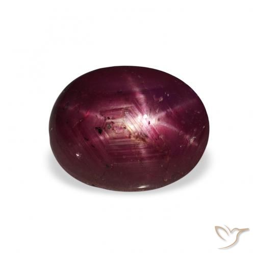 3.20ct Natürlicher tiefrot Sternrubin, Oval, Lichtundurchlässig