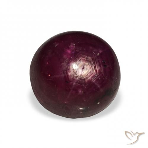 6.02ct Natürlicher dunkelrot Sternrubin, Runden, Lichtundurchlässig