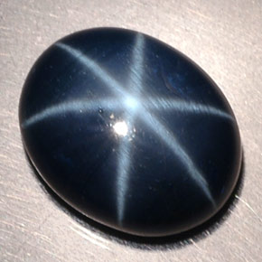 3,80 ctw natürlicher blauer Stern-Saphir, Oval Schliff, Lichtundurchlässig