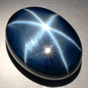 81,27 ctw natürlicher blauer Stern-Saphir, Oval Schliff, Lichtundurchlässig
