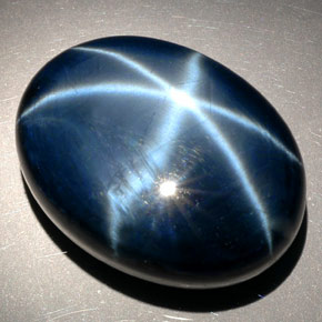 81,27 ctw natürlicher blauer Stern-Saphir, Oval Schliff, Lichtundurchlässig