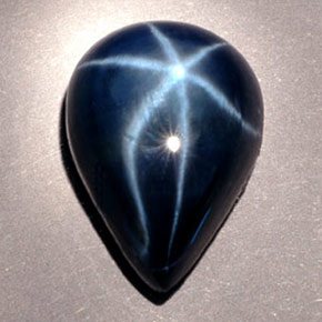 9,60 ctw natürlicher blauer Stern-Saphir, Birnenform, Lichtundurchlässig