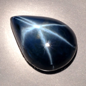 9,60 ctw natürlicher blauer Stern-Saphir, Birnenform, Lichtundurchlässig