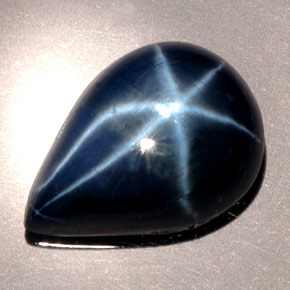 9,60 ctw natürlicher blauer Stern-Saphir, Birnenform, Lichtundurchlässig