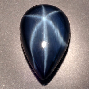 9,76 ctw natürlicher blauer Stern-Saphir, Birnenform, Lichtundurchlässig