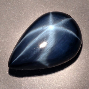 9,76 ctw natürlicher blauer Stern-Saphir, Birnenform, Lichtundurchlässig