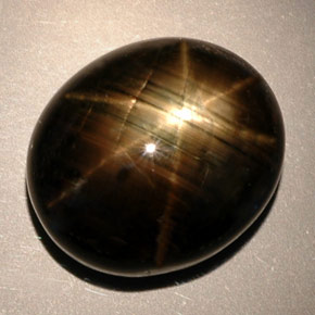 24,91 ctw natürlicher schwarzer Stern-Saphir, Oval Schliff, Lichtundurchlässig
