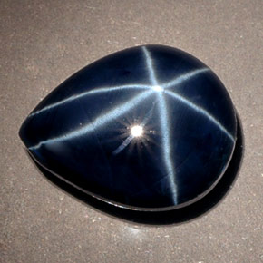 7,89 ctw natürlicher blauer Stern-Saphir, Birnenform, Lichtundurchlässig