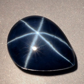 7,89 ctw natürlicher blauer Stern-Saphir, Birnenform, Lichtundurchlässig