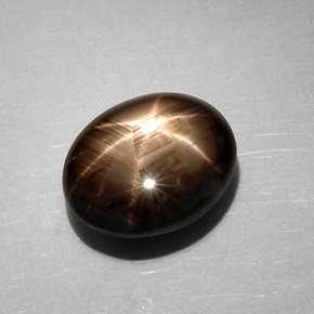 7,59 ctw natürlicher schwarzer Stern-Saphir, Oval Schliff, Lichtundurchlässig