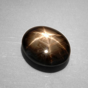 7,59 ctw natürlicher schwarzer Stern-Saphir, Oval Schliff, Lichtundurchlässig