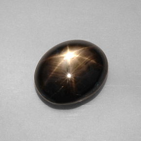 8,19 ctw natürlicher schwarzer Stern-Saphir, Oval Schliff, Lichtundurchlässig