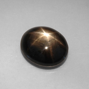 8,19 ctw natürlicher schwarzer Stern-Saphir, Oval Schliff, Lichtundurchlässig