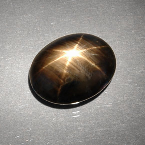 6,63 ctw natürlicher schwarzer Stern-Saphir, Oval Schliff, Lichtundurchlässig