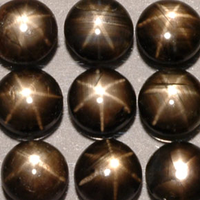  ct natürliche schwarzer Stern-Saphir-Edelsteine, Rundschliff, Lichtdurchlässig