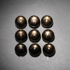  ct natürliche Schwarz Sternsaphir-Edelsteine, Rund Schliff, Lichtundurchlässig