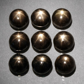  ct natürliche Schwarz Sternsaphir-Edelsteine, Rund Schliff, Lichtundurchlässig