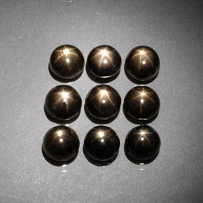  ct natürliche Schwarz Sternsaphir-Edelsteine, Rund Schliff, Lichtundurchlässig