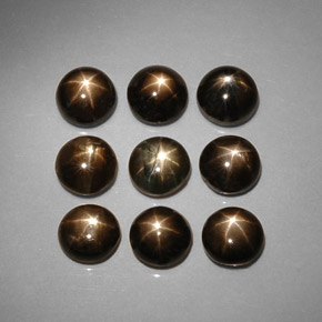  ct natürliche schwarzer Stern-Saphir-Edelsteine, Rundschliff, Lichtundurchlässig