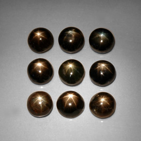  ct natürliche schwarzer Stern-Saphir-Edelsteine, Rundschliff, Lichtundurchlässig