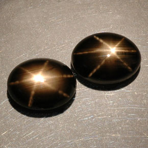  ct natürliche schwarzer Stern-Saphir-Edelsteine, Oval Schliff, Lichtundurchlässig