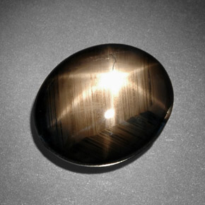 10,78 ctw natürlicher schwarzer Stern-Saphir, Oval Schliff, Lichtundurchlässig