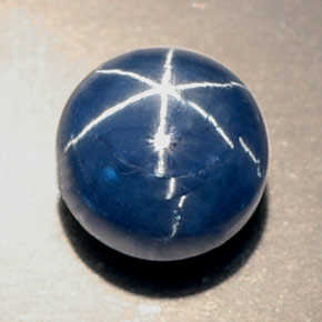 4,18 ctw natürlicher blauer Stern-Saphir, Transparent, Transparent / Lichtdurchlässig