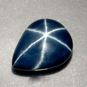 2,53 ctw natürlicher blauer Stern-Saphir, Birnenform, Lichtundurchlässig