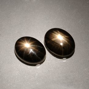  ct natürliche schwarzer Stern-Saphir-Edelsteine, Oval Schliff, Lichtundurchlässig