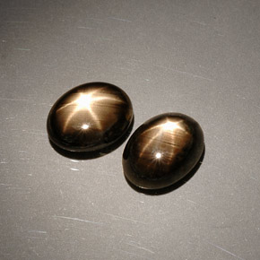  ct natürliche schwarzer Stern-Saphir-Edelsteine, Oval Schliff, Lichtundurchlässig