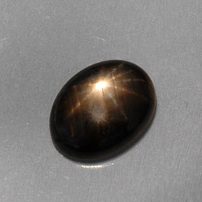 1,59 ctw natürlicher schwarzer Stern-Saphir, Oval Schliff, Lichtdurchlässig