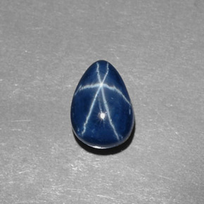 2,45 ctw natürlicher blauer Stern-Saphir, Birnenform, Lichtundurchlässig