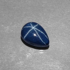 2,45 ctw natürlicher blauer Stern-Saphir, Birnenform, Lichtundurchlässig
