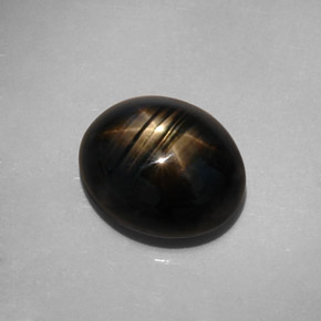 10,73 ctw natürlicher schwarzer Stern-Saphir, Oval Schliff, Lichtundurchlässig
