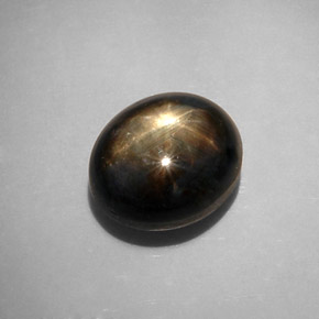 12,34 ctw natürlicher schwarzer Stern-Saphir, Oval Schliff, Lichtundurchlässig