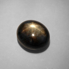 12,34 ctw natürlicher schwarzer Stern-Saphir, Oval Schliff, Lichtundurchlässig
