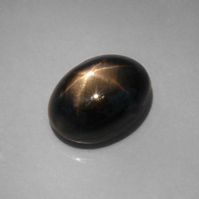 12,08 ctw natürlicher schwarzer Stern-Saphir, Oval Schliff, Lichtundurchlässig