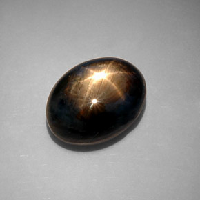 10,65 ctw natürlicher schwarzer Stern-Saphir, Oval Schliff, Lichtundurchlässig