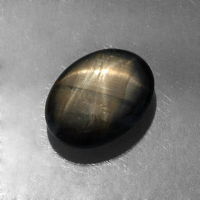 9,17 ctw natürlicher Schwarz Sternsaphir, Oval Schliff, Lichtundurchlässig