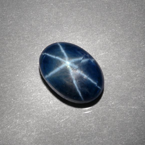 5,10 ctw natürlicher blauer Stern-Saphir, Oval Schliff, Lichtundurchlässig