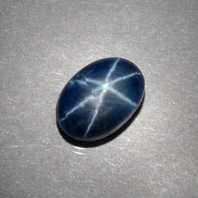 5,10 ctw natürlicher blauer Stern-Saphir, Oval Schliff, Lichtundurchlässig