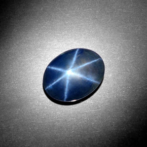 5,08 ctw natürlicher blauer Stern-Saphir, Oval Schliff, Lichtundurchlässig
