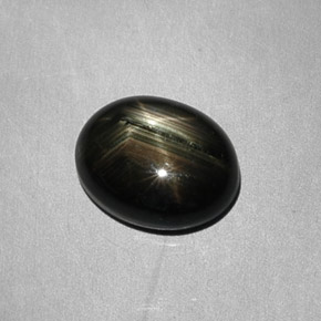 9,17 ctw natürlicher Schwarz Sternsaphir, Oval Schliff, Lichtundurchlässig