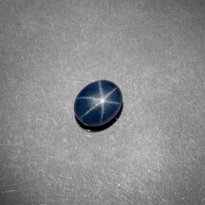 0,75 ctw natürlicher blauer Stern-Saphir, Transparent, Transparent / Lichtdurchlässig