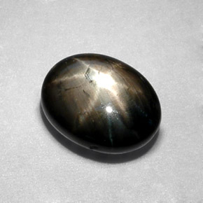 2,30 ctw natürlicher schwarzer Stern-Saphir, Oval Schliff, Lichtundurchlässig