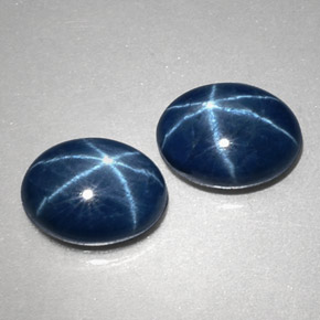  ct natürliche Blau Sternsaphir-Edelsteine, Oval Schliff, Lichtundurchlässig