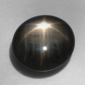 32,76 ctw natürlicher schwarzer Stern-Saphir, Oval Schliff, Lichtundurchlässig