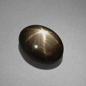 6,35 ctw natürlicher schwarzer Stern-Saphir, Oval Schliff, Lichtundurchlässig