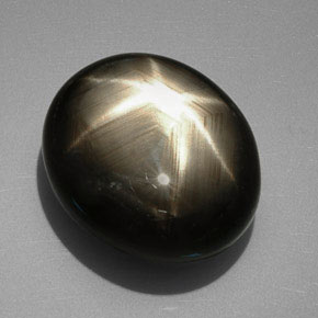 39,38 ctw natürlicher schwarzer Stern-Saphir, Oval Schliff, Lichtundurchlässig